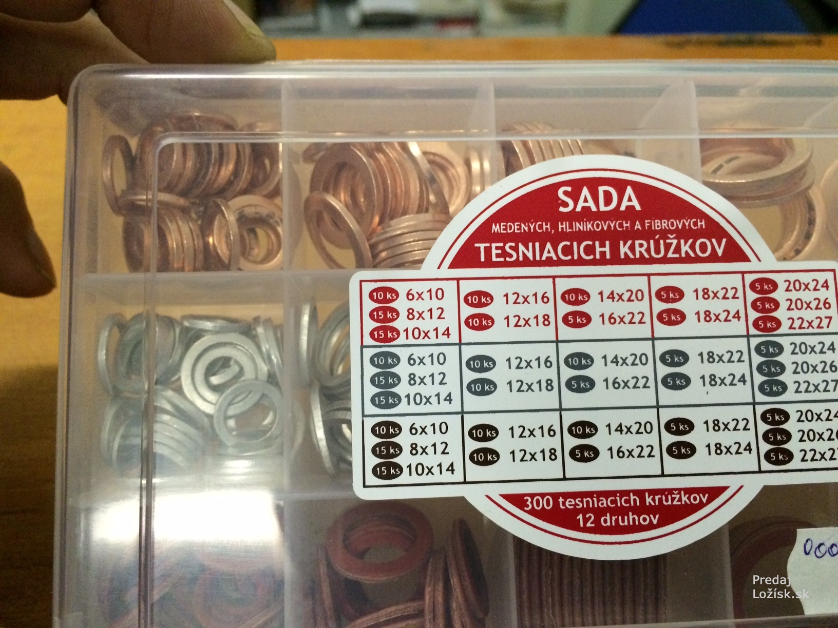 Sada tesniacích krúžkov - medených, hliníkových a fíbrových krúžkov 300ks.